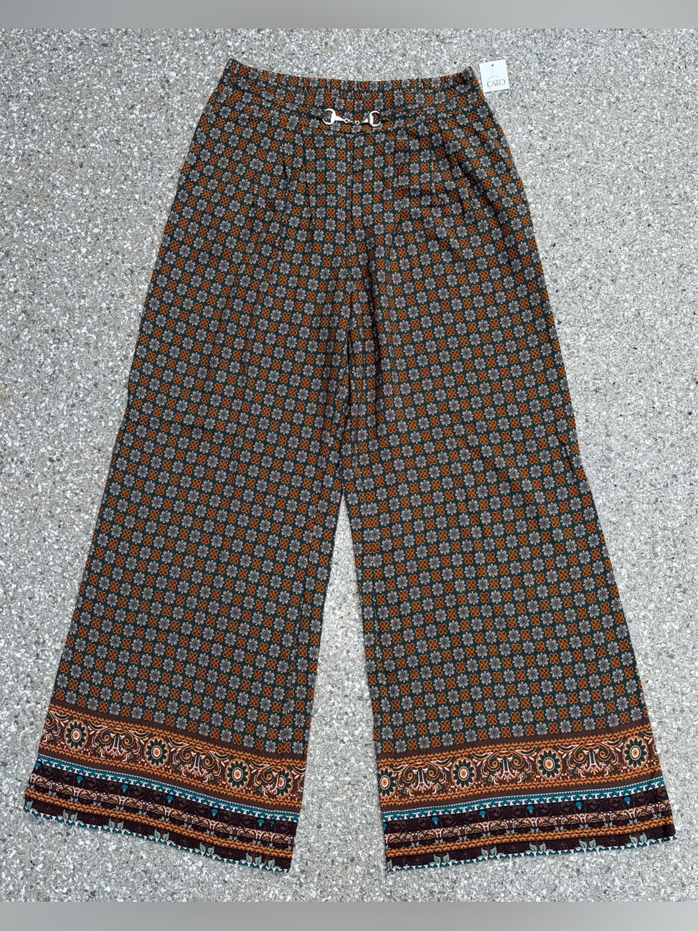 Cato Rayon Wide Leg Palazzo Pants Pull On Comfort Summer Vacation Casual NWT